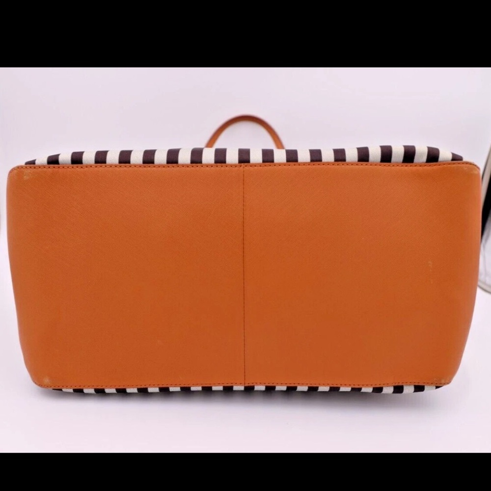 SOLD LIVE!Henri Bendel NY Striped Canvas W 57th Tote w/ Dust Bag 22WX12HX6D - Picture 8 of 13